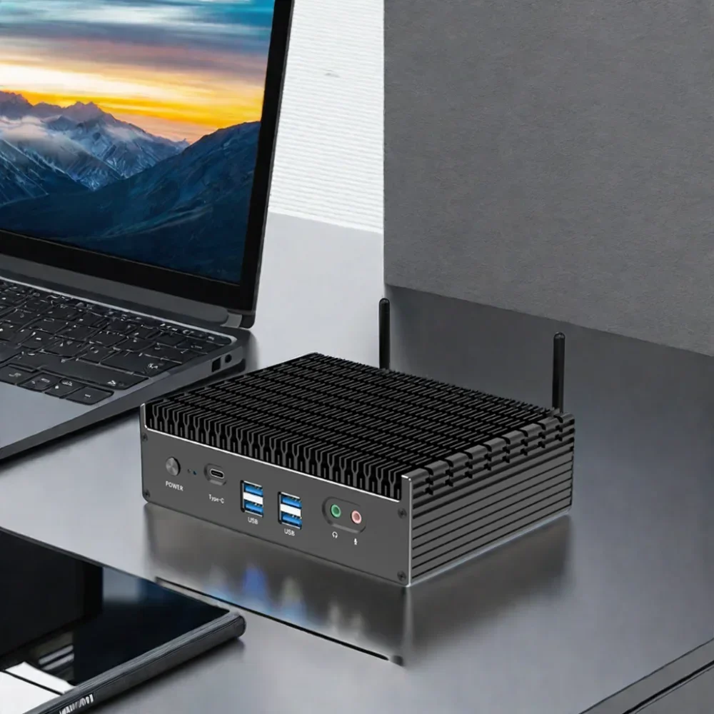 Pc Gaming I3 - 新型ファンレスミニゲーミングPCベアボーン産業用I3 I5 I7カスタムWin10 LinuxファンレスコンピューターHTPCモニターTV最小デスクトップ