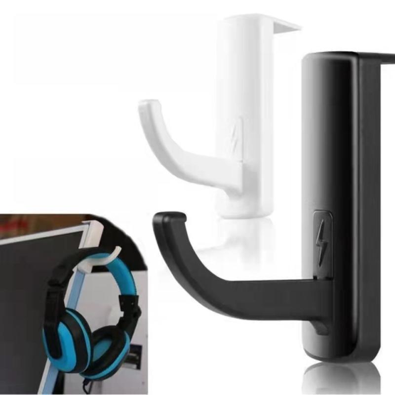 Monitor Stand - 自己粘着ヘッドフォンフックヘッドセットハンガーホルダーフックテープステッカーデスク PC ディスプレイモニタープラスチックスタンドアクセサリー