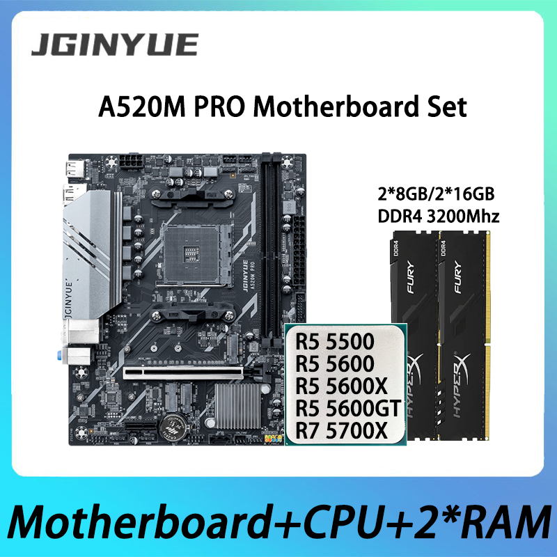 Pc Gaming Kit - JGINYUE A520M PRO マザーボードキット、AMD Ryzen 5000シリーズCPUと2*DDR4