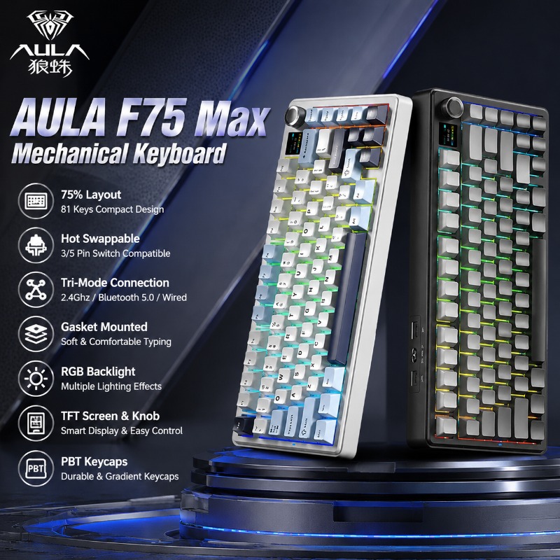 Pc Gaming Keyboards - AULA F75 Max メカニカルキーボード 75% レイアウト