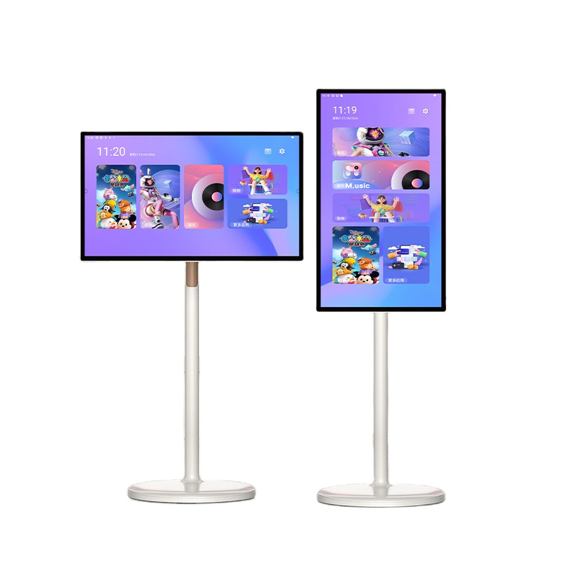 Monitor Stand - 32インチ可動式タッチスクリーンモニター、Android搭載ワイヤレスポータブルスマートテレビ、家庭用フロアスタンド型デジタルサイネージおよびディスプレイ