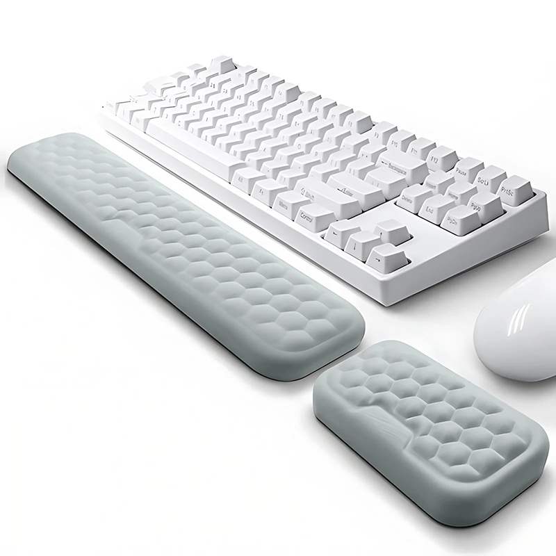 Pc Gaming Set - リストサポート付きリストマウス＆キーボードパッド、低反発マウスキーボードパッドセット、オフィス、ゲーム、PC、ノートパソコン用人間工学に基づいたマウスパッド