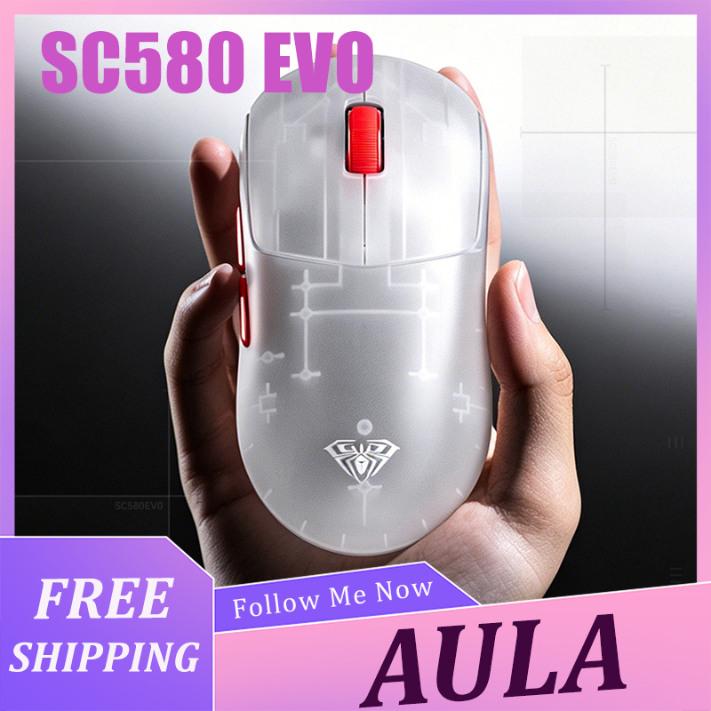 Pc Gaming Handheld - AULA SC580 EVO マウス 軽量ワイヤレス トライモードマウス