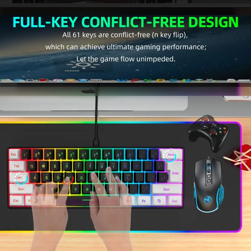 キーボードとマウス 60% コンピューターゲームコンボキット - Pc Gaming Kit のレビューと価格