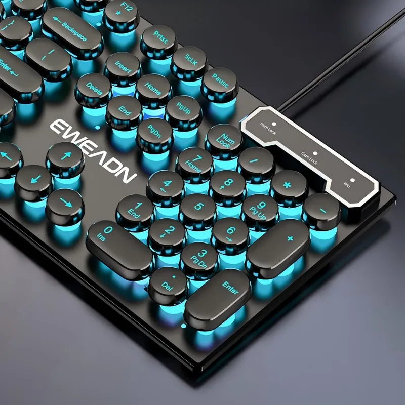 レトロパンクメカニカル風キーボードマウスセット有線ワイヤレス - Pc Gaming Keyboards のレビューと価格