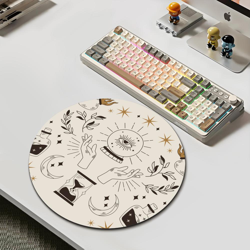 魔女猫月タロットラウンドゲーミングマウスパッドコンピュータオ - Pc Gaming Aesthetic のレビューと価格