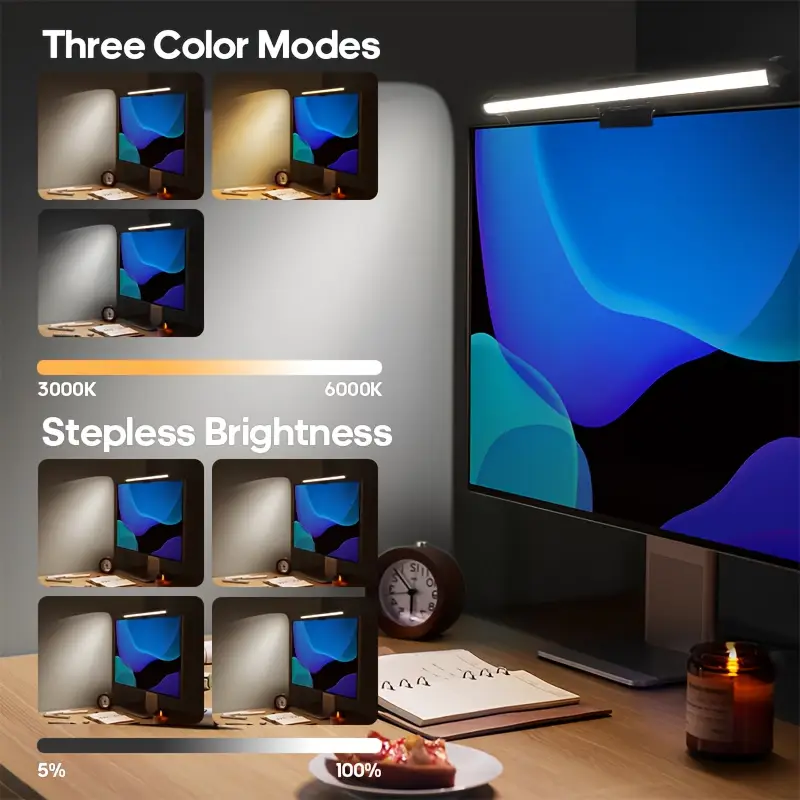 RGB モニターライトバーストリップアイケア調光可能なテーブ - Rgb Light Strip のレビューと価格