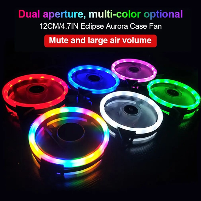 12 センチメートルオーロラ両面照明コンピュータケースファン - Rgb Light Strip のレビューと価格