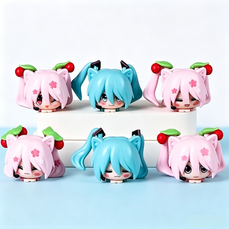 在庫あり6種類 可愛い猫型初音ミクフィギュアセット PVCミ - Pc Gaming Hatsune Miku のレビューと価格