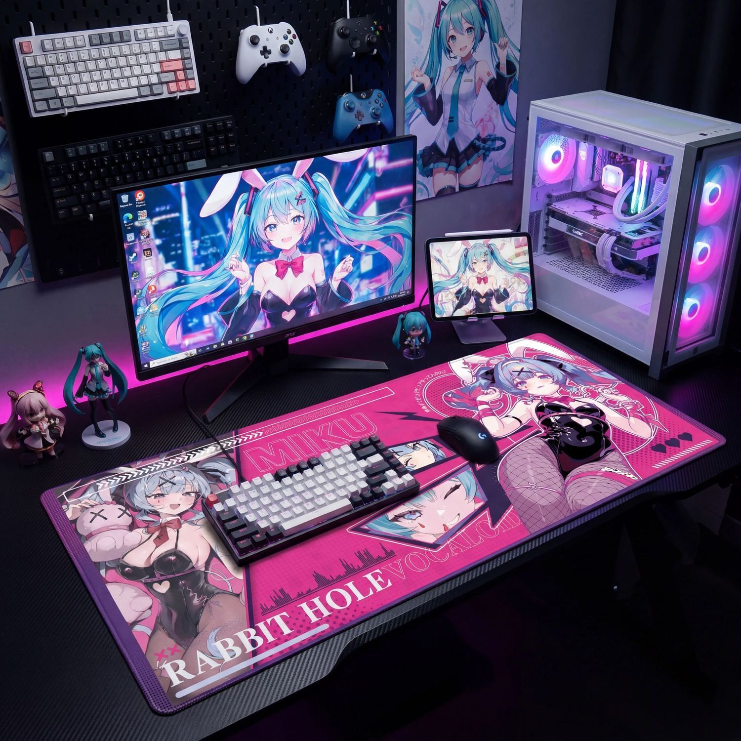 初音ミク ラビットホール特大ゲーミングマウスパッド アニメバ - Pc Gaming Hatsune Miku のレビューと価格