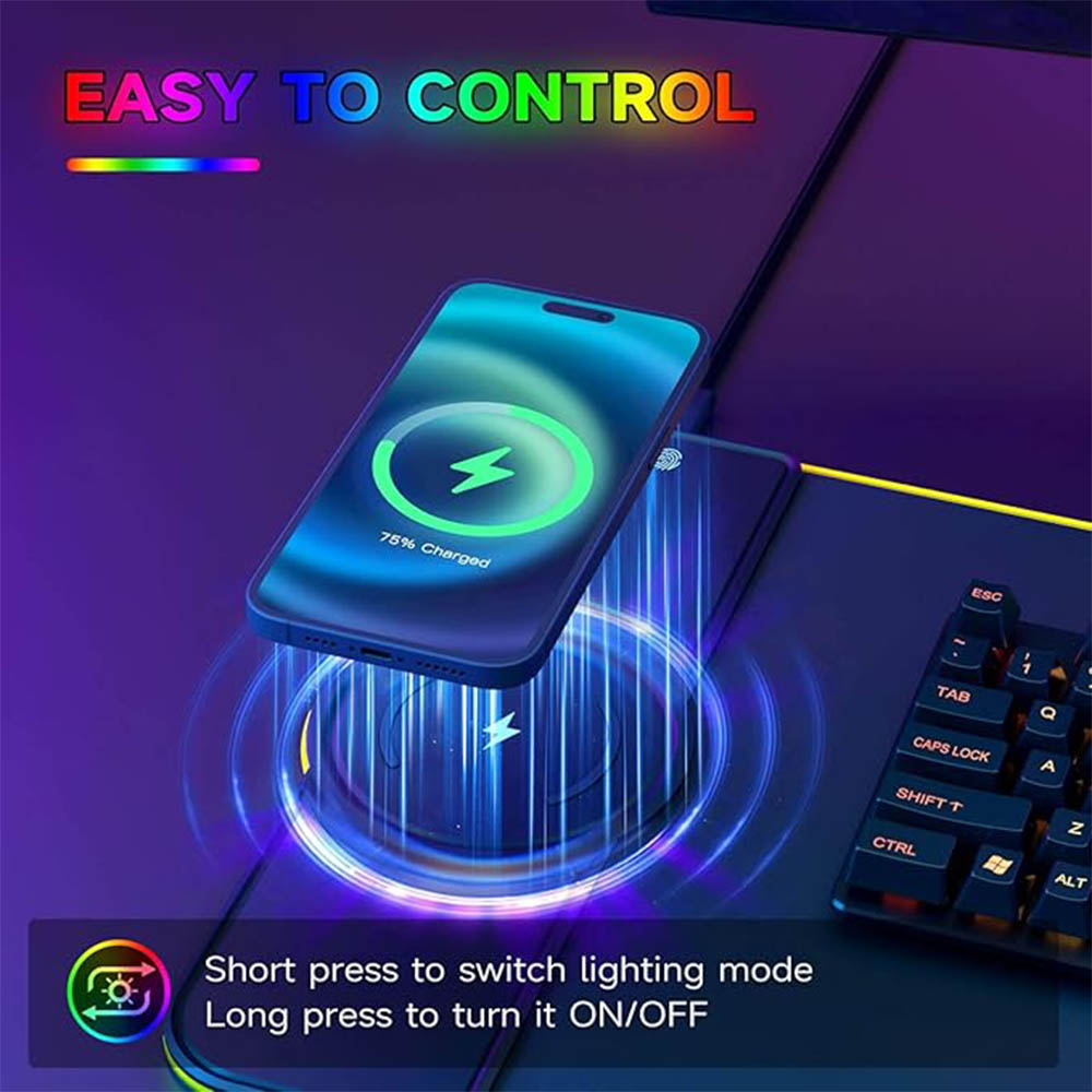 RGBマウスパッド ワイヤレス充電器付き 15W急速充電 滑 - Pc Gaming Ultra のレビューと価格