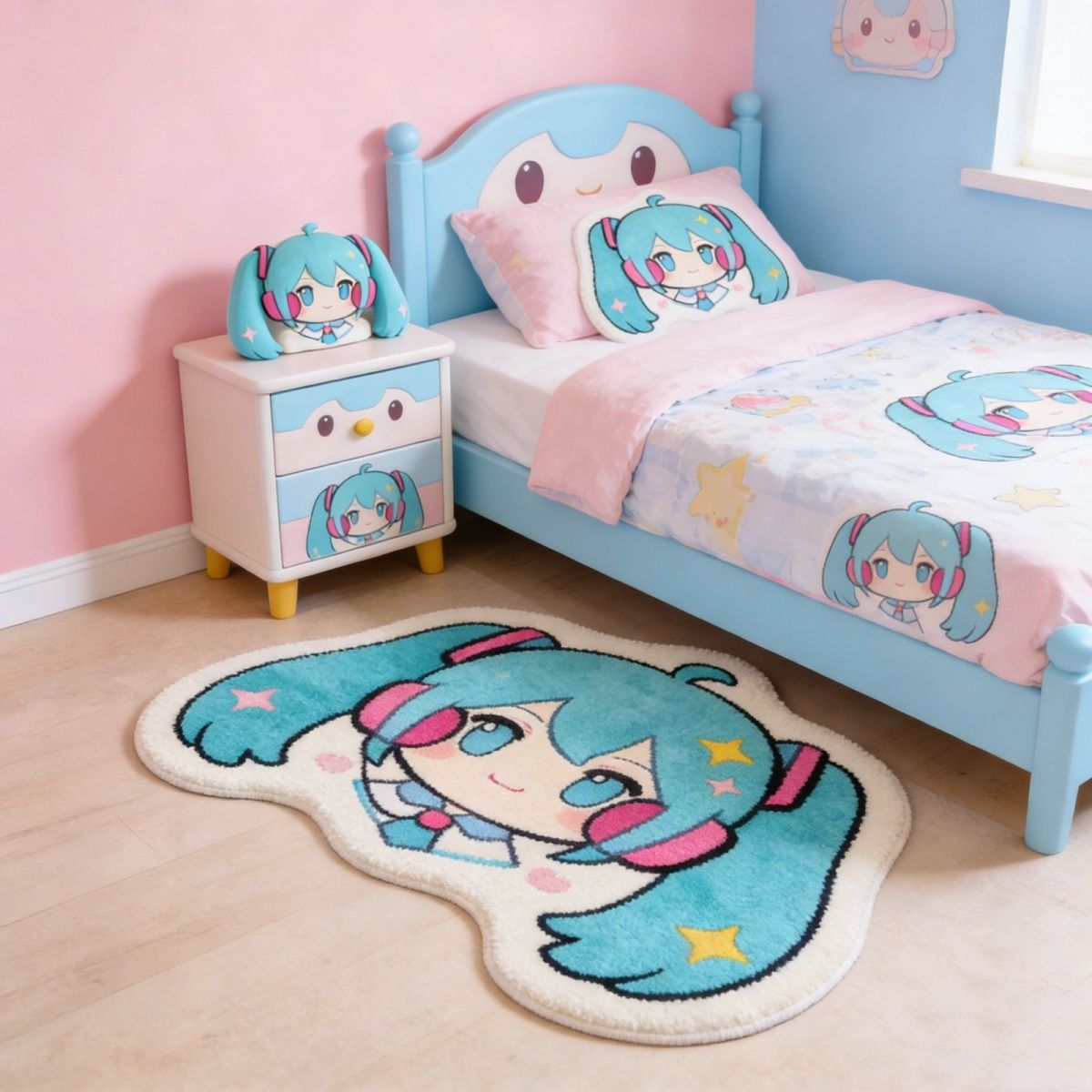 初音ミク 厚手フェイクウールラグ – 寝室、ベッドサイド、フ - Pc Gaming Hatsune Miku のレビューと価格