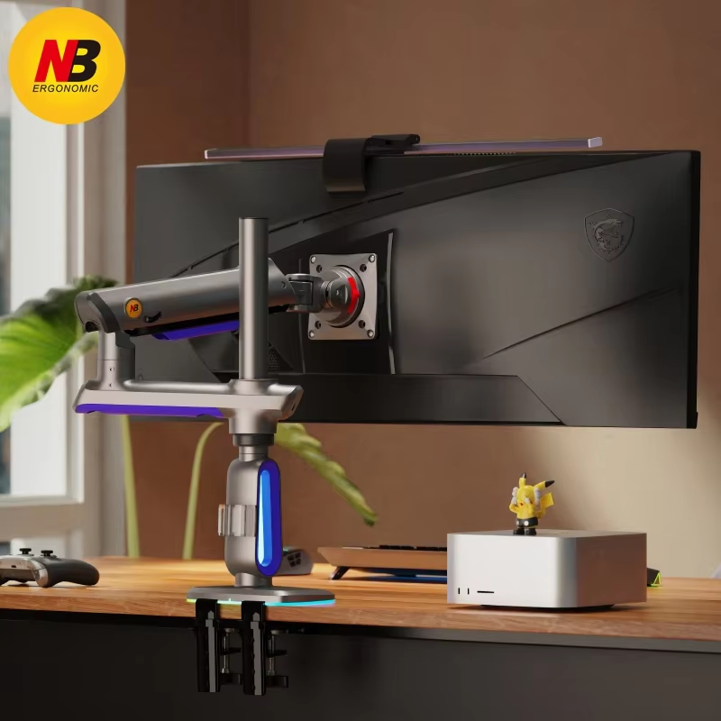 G80 RGBカラーチェンジモニターデスクアーム アルミ製9 - Monitor Stand のレビューと価格