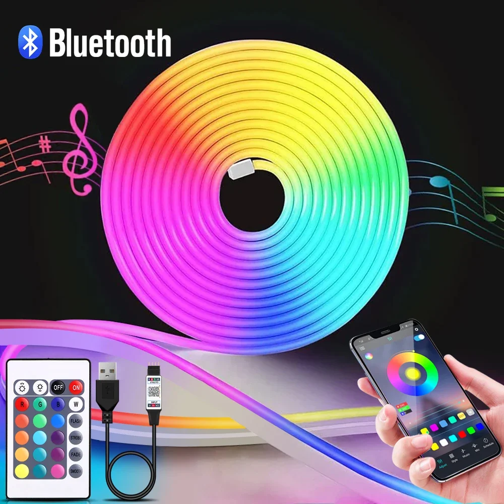 1-5m RGB LEDネオンストリップライト 5V USB - Rgb Light Strip のレビューと価格